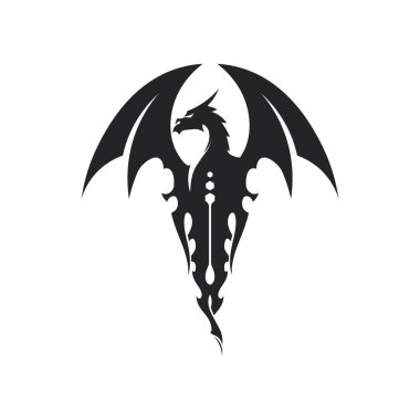 Ejderha ve yılan başı vektör ikonu çizim logo şablonu