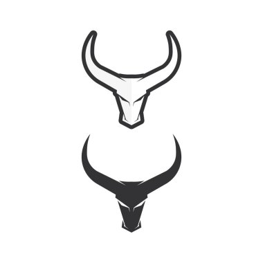 bull and cow logo design icon vector horn animals