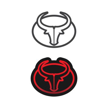 bull and cow logo design icon vector horn animals