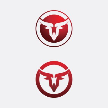 Boğa boynuzu ineği ve bufalo logosu ve sembol simge simgeleri uygulaması