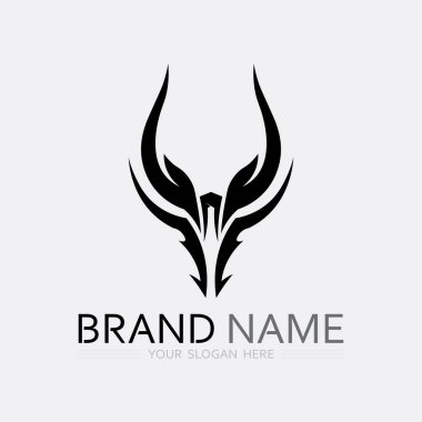 Baş Ejderha vektörü ve fantezi hayvan simgesi çizim logo şablonu