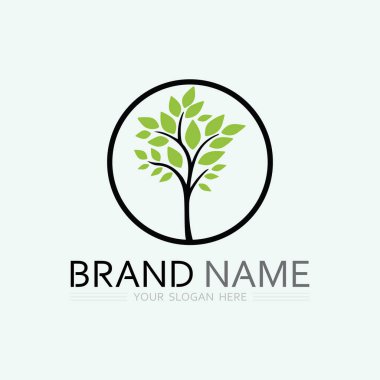 Doğa sembolü şablonu için yaprak logosu tasarım vektörü düzenlenebilir, Yeşil yapraklı logo ekoloji doğa element vektörü simgesi