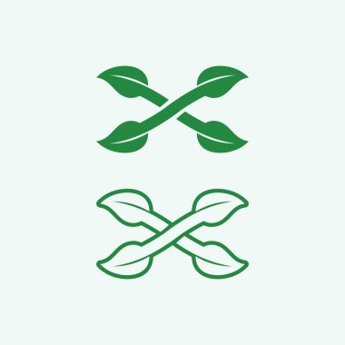 Doğa sembolü şablonu için yaprak logosu tasarım vektörü düzenlenebilir, Yeşil yapraklı logo ekoloji doğa element vektörü simgesi