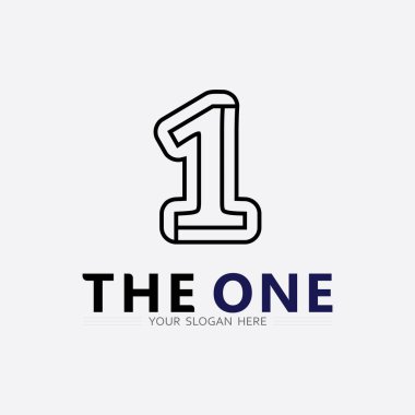 Bir numaralı logo ve Vektör Numarası Tasarımı Resimler Çizimi 