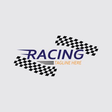 Yarış ve hız logosu vektörü Yarış bayrağı yarış logosu tasarımı