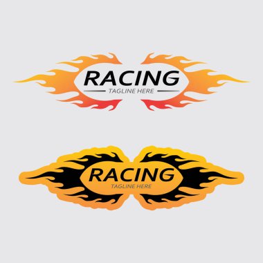 Yarış ve hız logosu vektörü Yarış bayrağı yarış logosu tasarımı