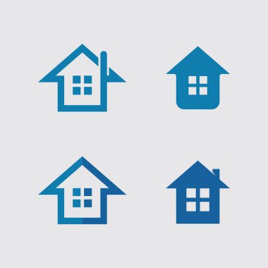 Ev logosu ikonu vektör tasarım şablonu. Ev ve ev logosu tasarım vektörü, logo, mimari ve bina, tasarım özelliği, ev işleri logosu.