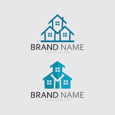 Ev logosu ikonu vektör tasarım şablonu. Ev ve ev logosu tasarım vektörü, logo, mimari ve bina, tasarım özelliği, ev işleri logosu.