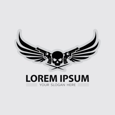 Silah logosu ve taktik tasarım silahları vektör çizimi