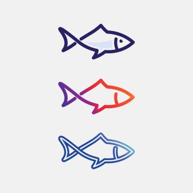 Balık soyut simge tasarım logo şablonu, balıkçılık kulübü veya çevrimiçi dükkanın yaratıcı vektör sembolü.  