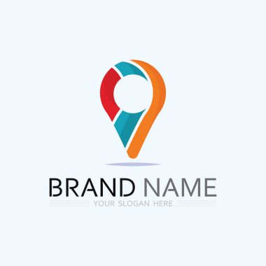 GPS ve MAP logo navigatörü konum sembolü tasarım vektör çizimi imzaladı