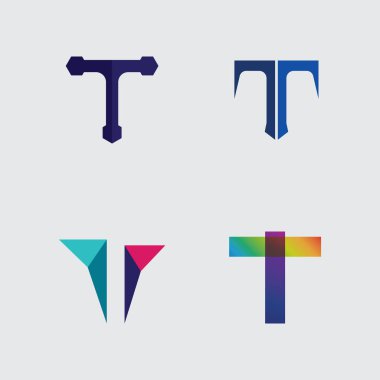 T harfi logo resmi ve yazı tipi T tasarım grafik vektörü 