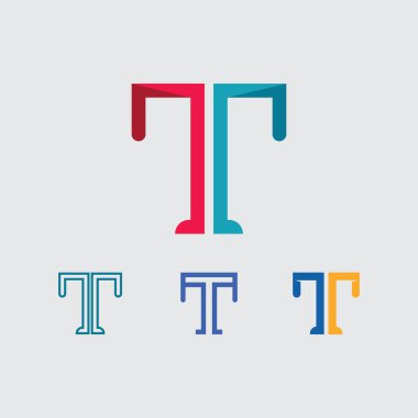 T harfi logo resmi ve yazı tipi T tasarım grafik vektörü 