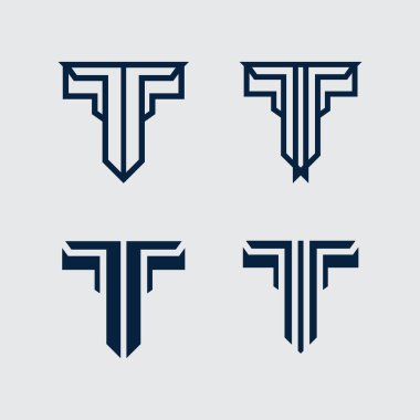 T harfi logo resmi ve yazı tipi T tasarım grafik vektörü 