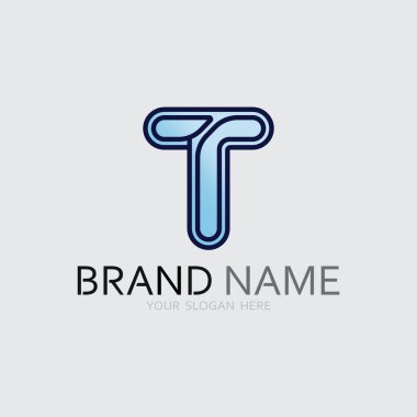 T harfi logo resmi ve yazı tipi T tasarım grafik vektörü 