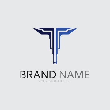 T harfi logo resmi ve yazı tipi T tasarım grafik vektörü 