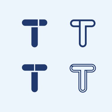 T harfi logo resmi ve yazı tipi T tasarım grafik vektörü 