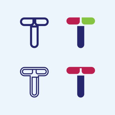 T harfi logo resmi ve yazı tipi T tasarım grafik vektörü 