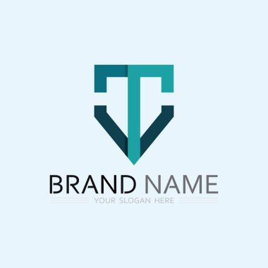T harfi logo resmi ve yazı tipi T tasarım grafik vektörü 