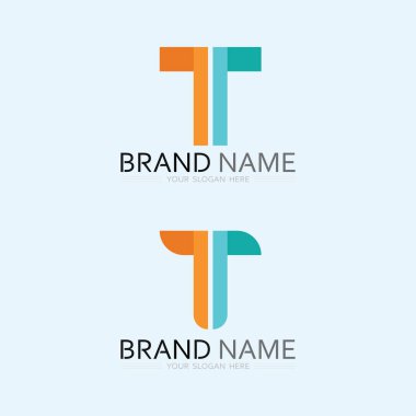 T harfi logo resmi ve yazı tipi T tasarım grafik vektörü 