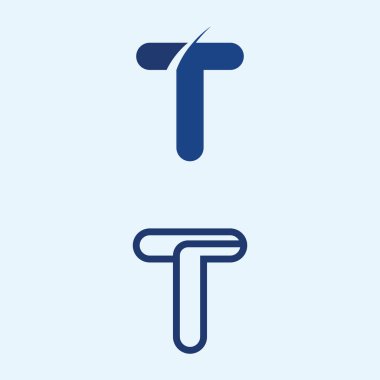 T harfi logo resmi ve yazı tipi T tasarım grafik vektörü 