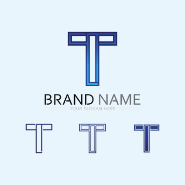 T harfi logo resmi ve yazı tipi T tasarım grafik vektörü 