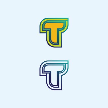 T harfi logo resmi ve yazı tipi T tasarım grafik vektörü 