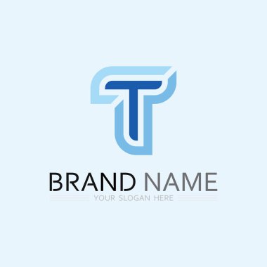 T harfi logo resmi ve yazı tipi T tasarım grafik vektörü 