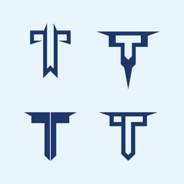 T harfi logo resmi ve yazı tipi T tasarım grafik vektörü 
