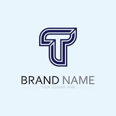 T harfi logo resmi ve yazı tipi T tasarım grafik vektörü 