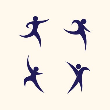 Spor logosu ve spor simgesi tasarım insanları illüstrasyon vektörü 