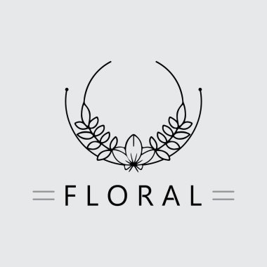  Çiçek ve çiçek logosu vektör çizim şablonu