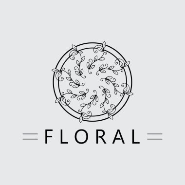  Çiçek ve çiçek logosu vektör çizim şablonu