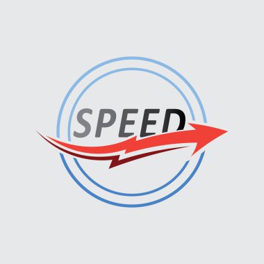 Hız ve spor logosu tasarımı, siluet hız göstergesi simgesi ikon vektörü, hız otomobil logosu çizim ikonu tasarımı