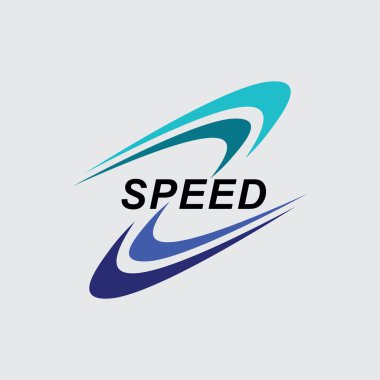 Hız ve spor logosu tasarımı, siluet hız göstergesi simgesi ikon vektörü, hız otomobil logosu çizim ikonu tasarımı