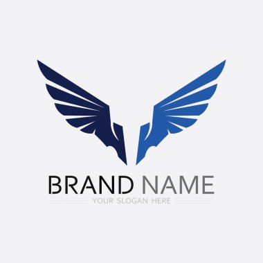 Kanatlar logo vektör simgesi çizim şablonu