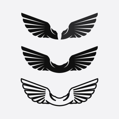 Kanatlar logo vektör simgesi çizim şablonu