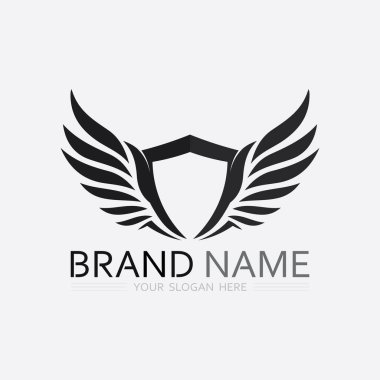 Kanatlar logo vektör simgesi çizim şablonu
