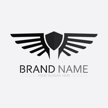 Kanatlar logo vektör simgesi çizim şablonu