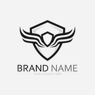 Kanatlar logo vektör simgesi çizim şablonu