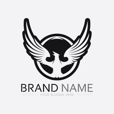 Kanatlar logo vektör simgesi çizim şablonu