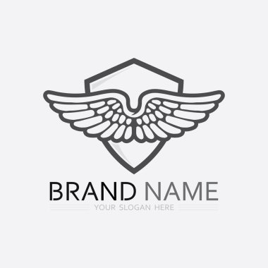 Kanatlar logo vektör simgesi çizim şablonu