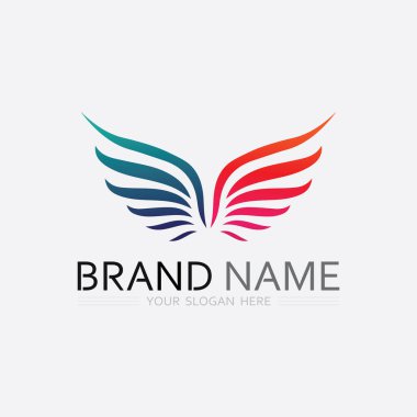 Kanatlar logo vektör simgesi çizim şablonu
