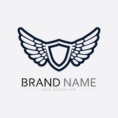 Kanatlar logo vektör simgesi çizim şablonu