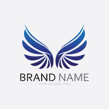 Kanatlar logo vektör simgesi çizim şablonu