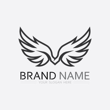 Kanatlar logo vektör simgesi çizim şablonu