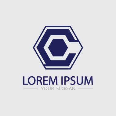 C Harfi Logo simgesi vektör çizim şablonu