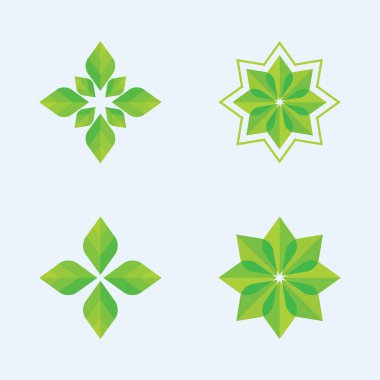 Yeşil ağaç yaprağı ekoloji doğa elementi vektörü logoları