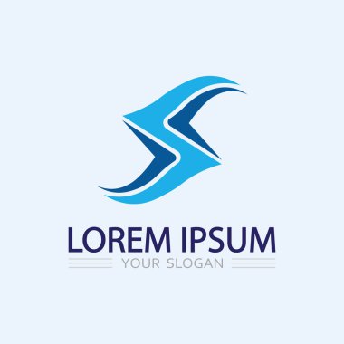 Dalga ve su izole edilmiş yuvarlak logo Mavi renk deniz, okyanus, nehir yüzeyi