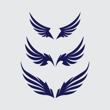 Kanatlar logo vektör simgesi çizim şablonu